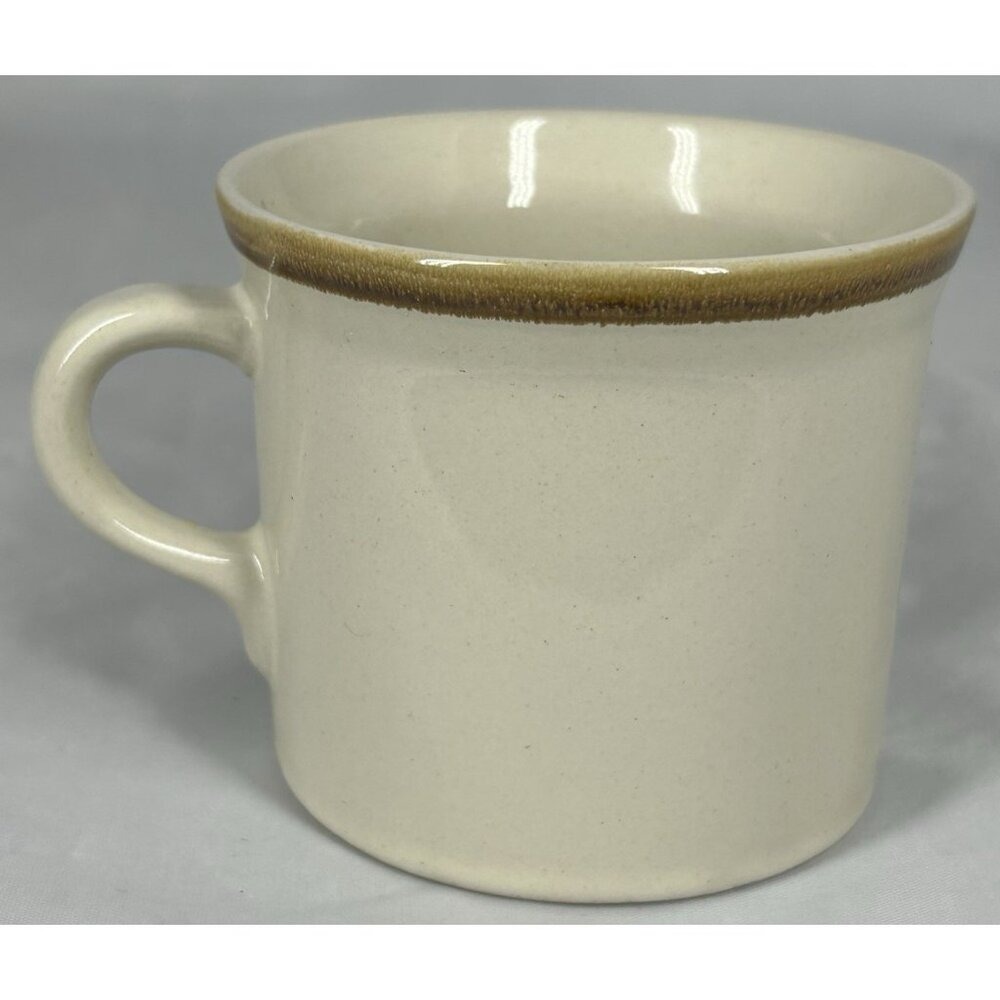 Vtg JI STONECREST Mug ANDRE PONCHE Designer Brown Tan Coffee Cup
